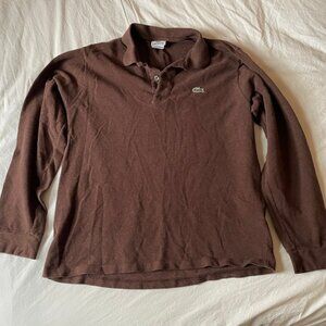 Lacoste long-sleeve polo shirt // Size 5 // Brown
